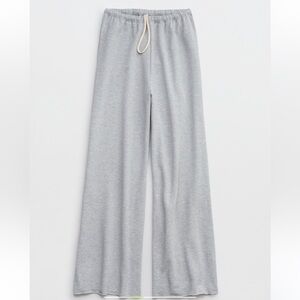 Aerie OFFLINE By Aerie OTT Fleece Super Wide Leg Pant Heather Gray
